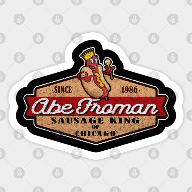 Abe Froman Sausage King of Chicago Retro Seal Sticker by Alema Art